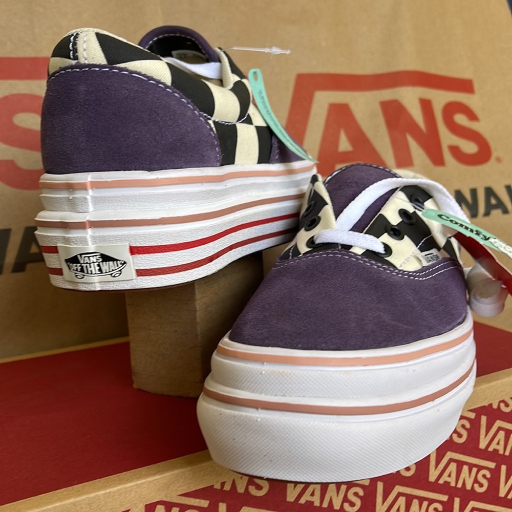 Vans COMFYCUSH ERA Suede/Canvas PurpleV/Classic White sneakers - platforms WMNS - Picture 10 of 16